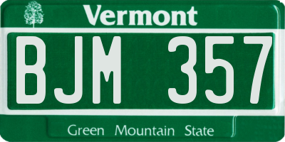 VT license plate BJM357