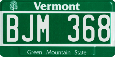 VT license plate BJM368