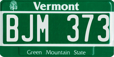 VT license plate BJM373