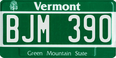 VT license plate BJM390