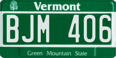 VT license plate BJM406