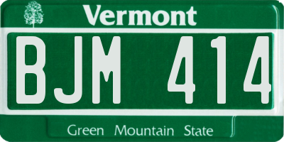 VT license plate BJM414
