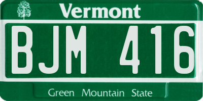 VT license plate BJM416