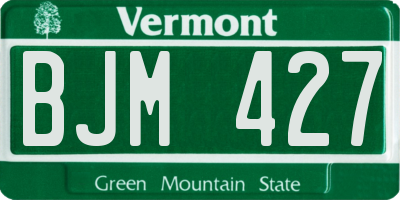 VT license plate BJM427