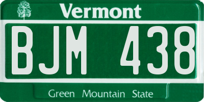 VT license plate BJM438