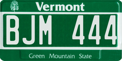 VT license plate BJM444