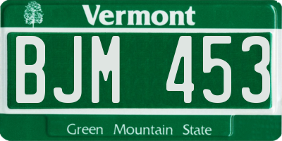 VT license plate BJM453