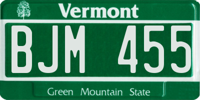 VT license plate BJM455