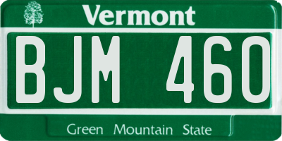 VT license plate BJM460