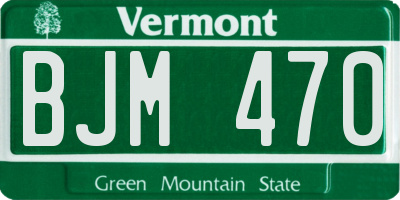 VT license plate BJM470