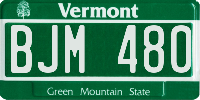 VT license plate BJM480