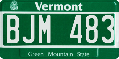 VT license plate BJM483
