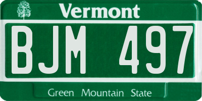 VT license plate BJM497