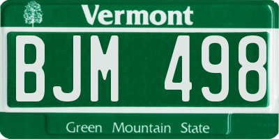 VT license plate BJM498