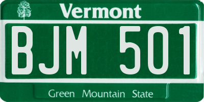 VT license plate BJM501
