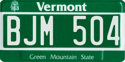 VT license plate BJM504