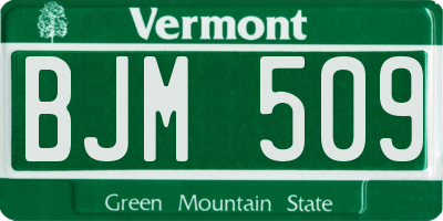 VT license plate BJM509
