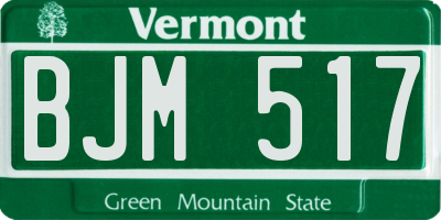 VT license plate BJM517