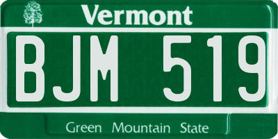VT license plate BJM519