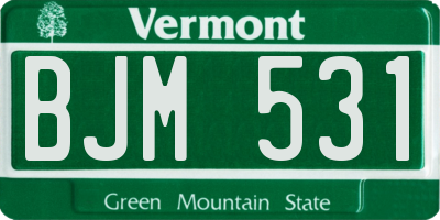 VT license plate BJM531
