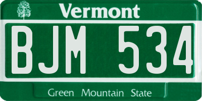 VT license plate BJM534