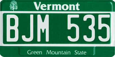 VT license plate BJM535