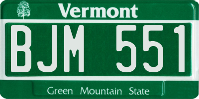 VT license plate BJM551