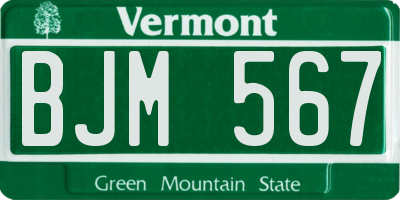 VT license plate BJM567