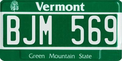 VT license plate BJM569