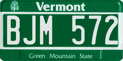 VT license plate BJM572