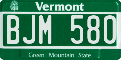 VT license plate BJM580