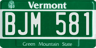 VT license plate BJM581