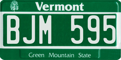 VT license plate BJM595
