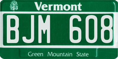 VT license plate BJM608