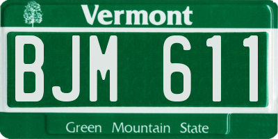 VT license plate BJM611