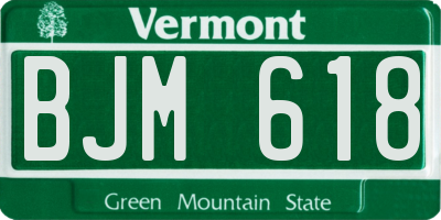 VT license plate BJM618