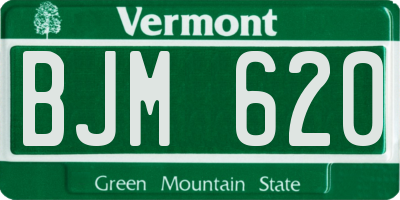 VT license plate BJM620
