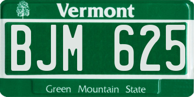 VT license plate BJM625