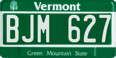 VT license plate BJM627