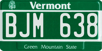 VT license plate BJM638