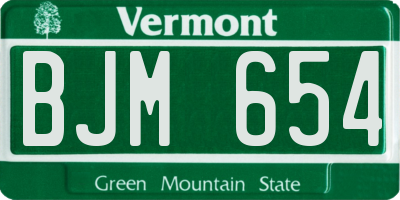 VT license plate BJM654
