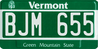 VT license plate BJM655
