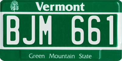 VT license plate BJM661