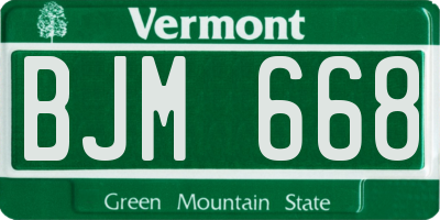 VT license plate BJM668