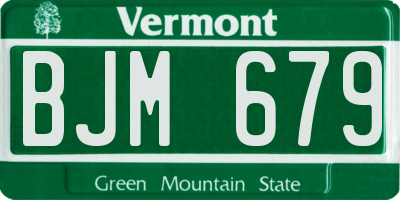 VT license plate BJM679