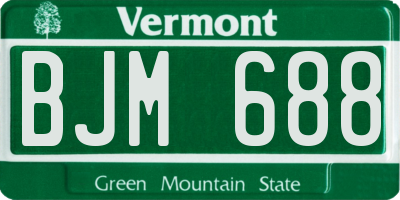 VT license plate BJM688