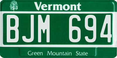 VT license plate BJM694