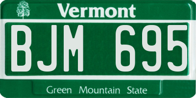 VT license plate BJM695