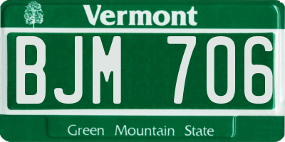 VT license plate BJM706