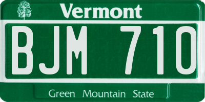 VT license plate BJM710